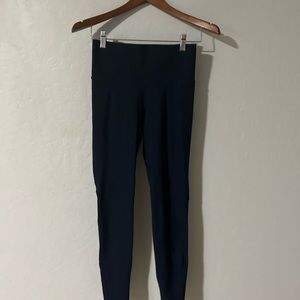 Navy blue high waisted leggings! size small! worn once! great condition!